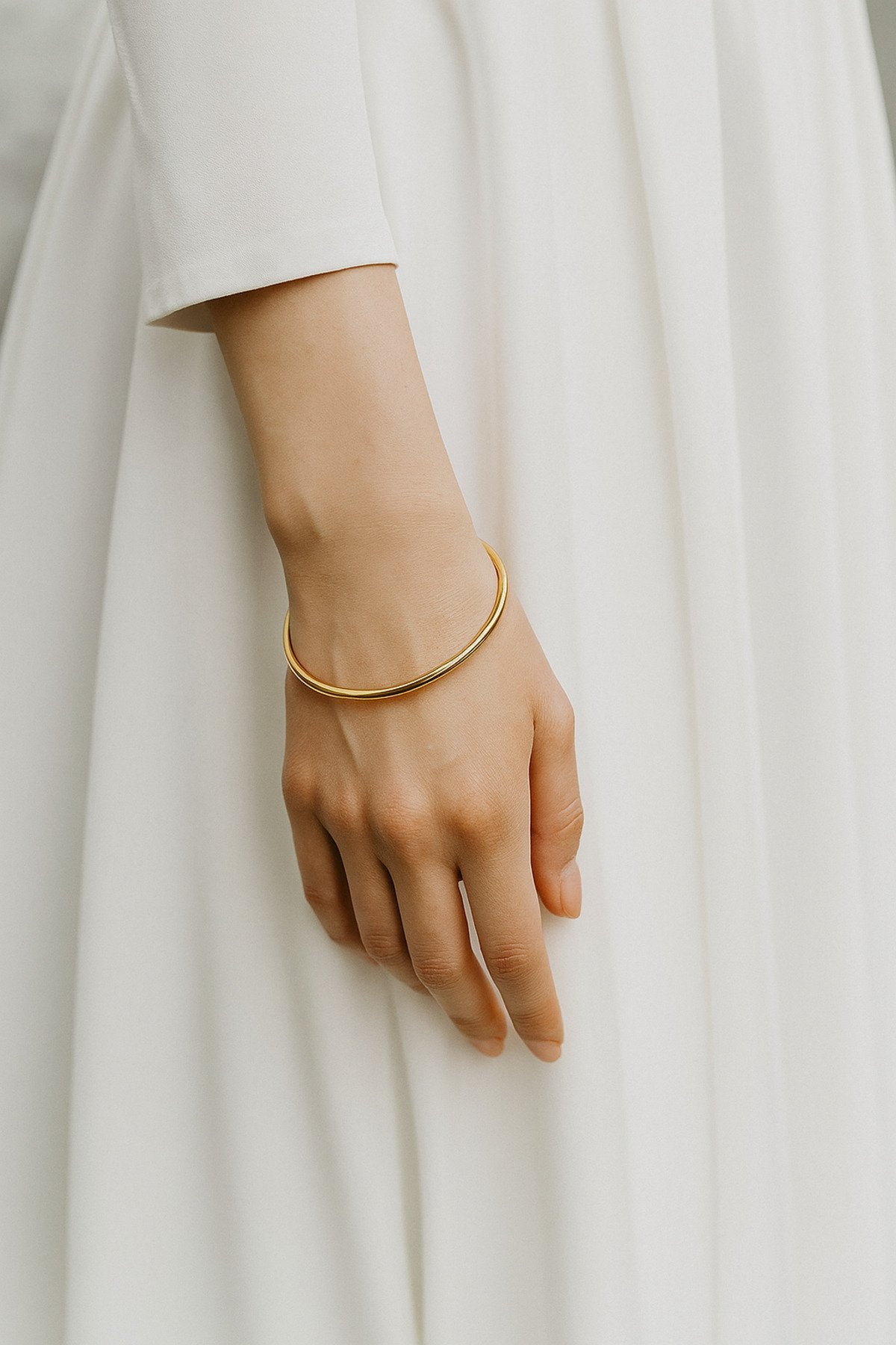 Xuping Kararmaz İkili Bilezik – 14 Ayar Altın Kaplama, 6.2 CM Modern Stil