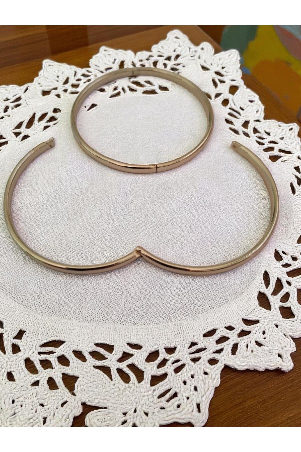 Xuping Kararmaz İkili Bilezik – 14 Ayar Altın Kaplama, 6.2 CM Modern Stil