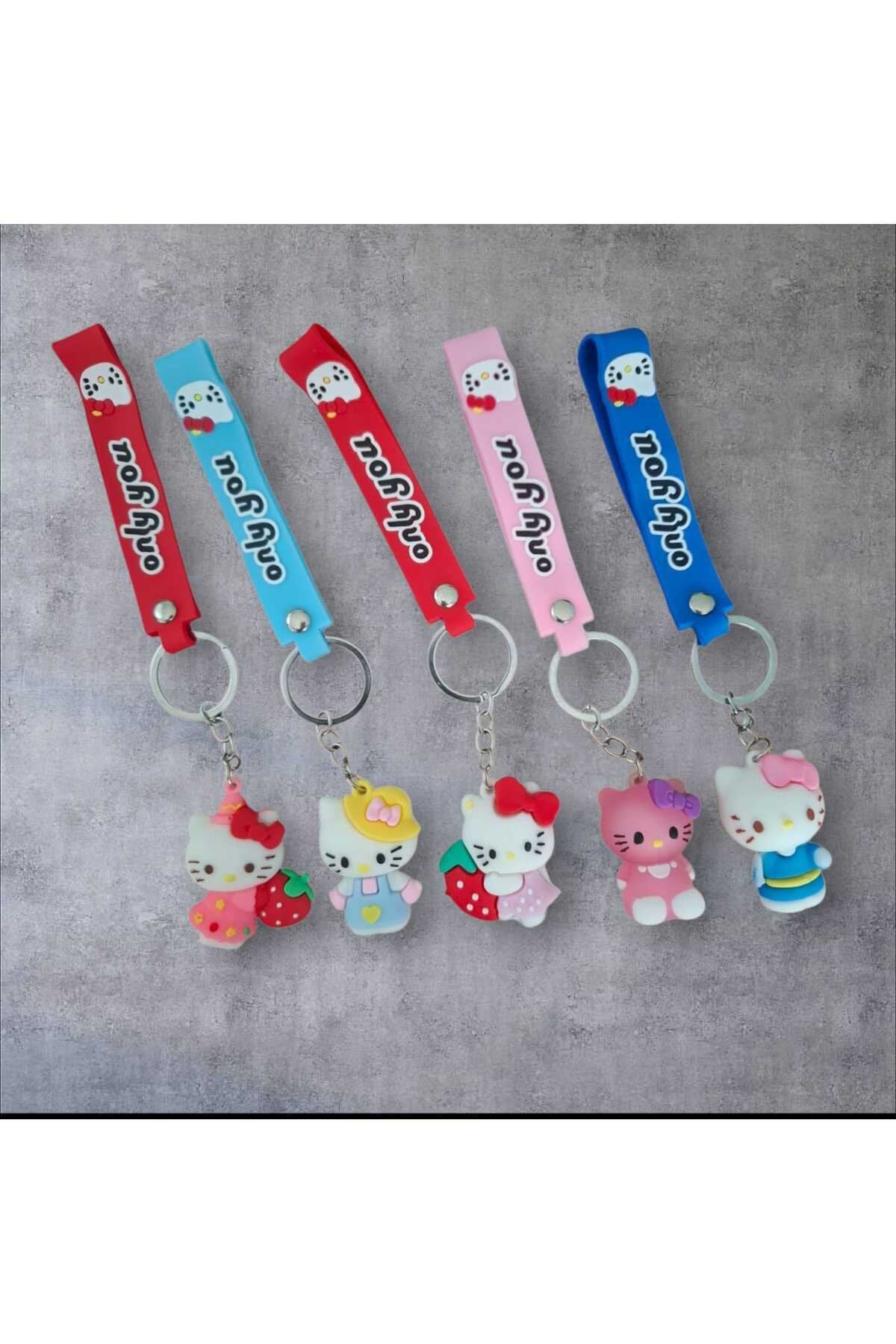 Hello Kitty 3D Renkli Sevimli Silikon Anahtarlık & Çanta Aksesuarı