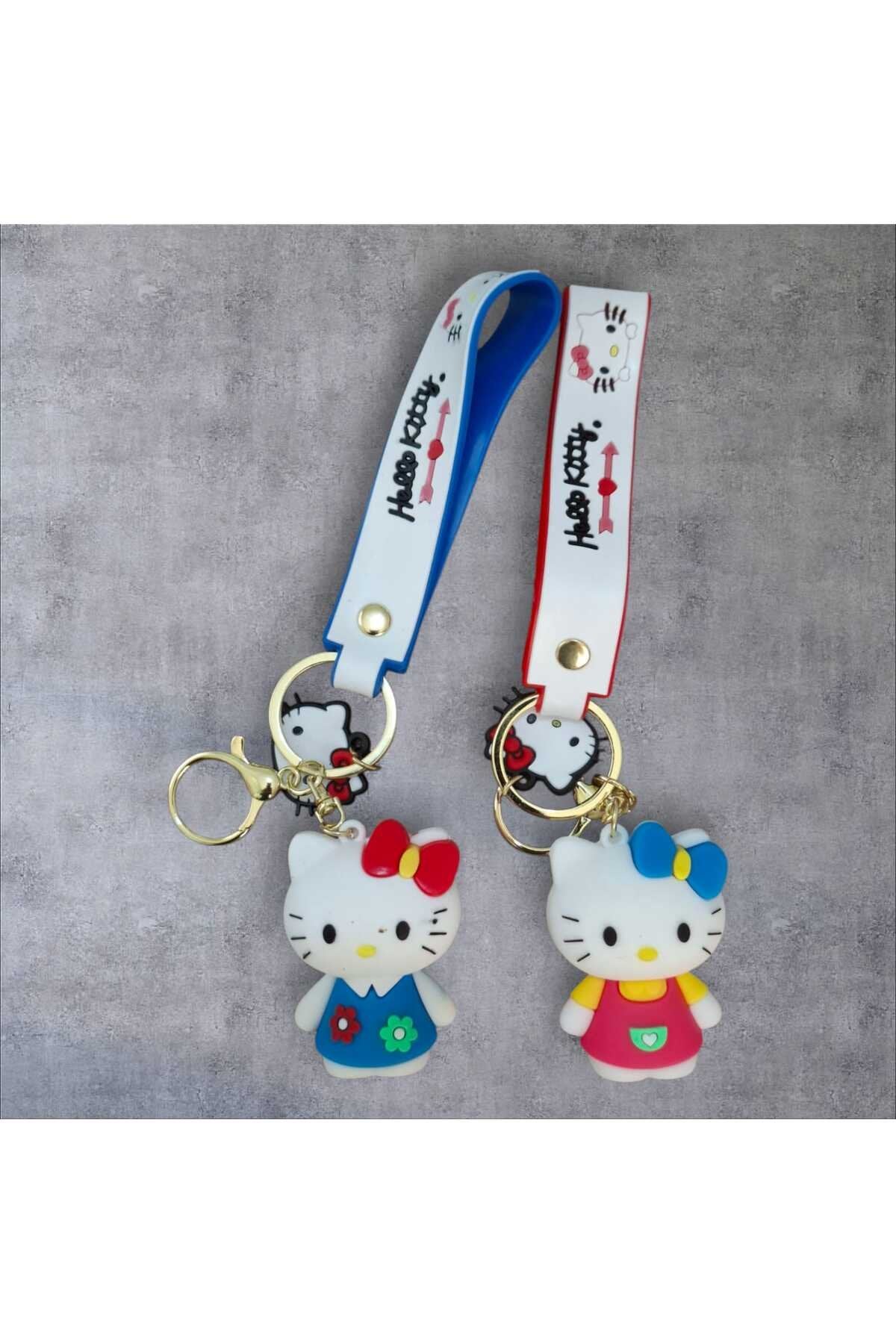 Hello Kitty 3D Renkli Sevimli Silikon Büyük Boy Lüks Anahtarlık & Çanta Aksesuarı