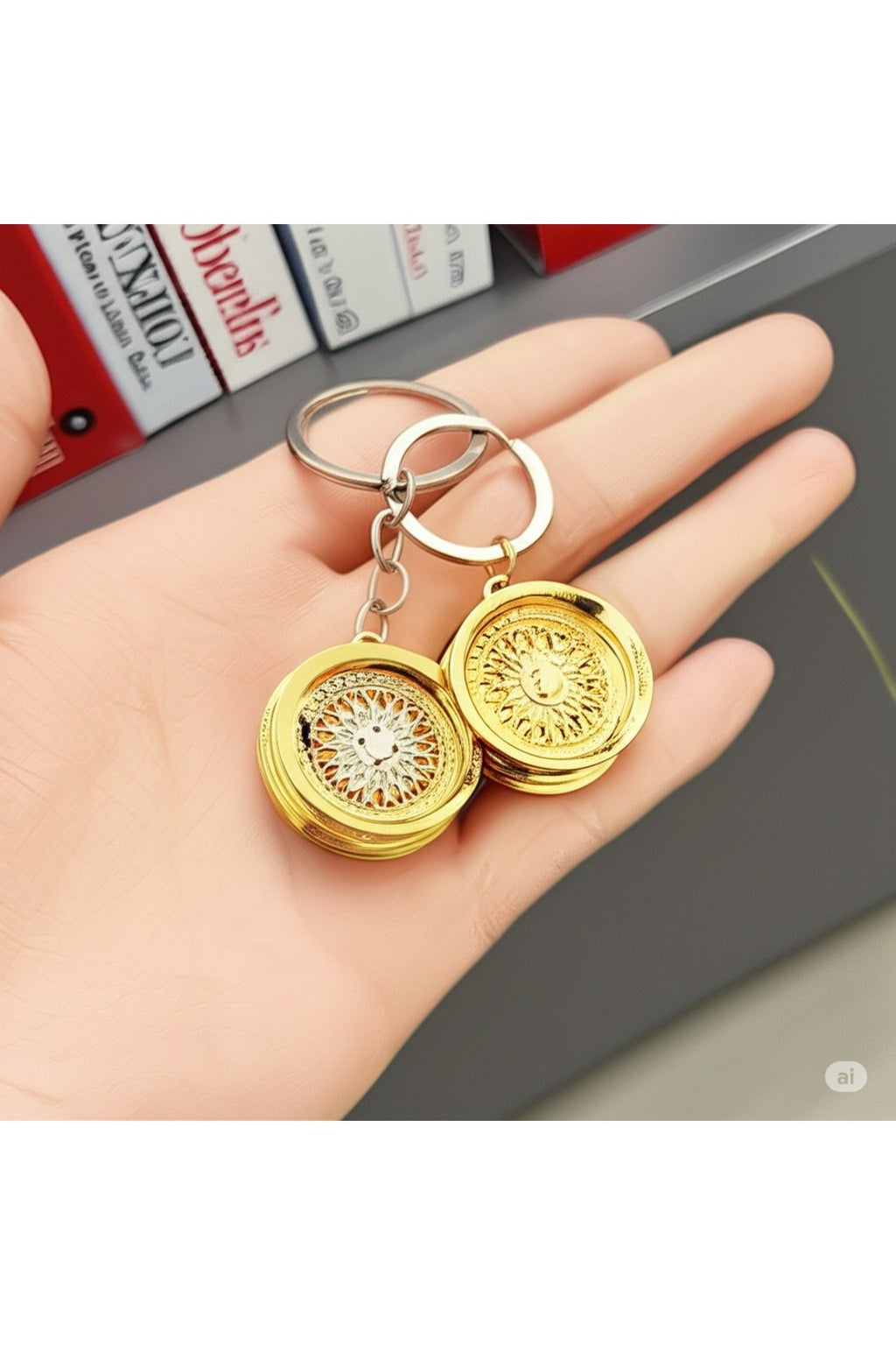 Metal Jant Renkli Anahtarlık – Tekerlek Görünümlü Lüks Araba Aksesuarı