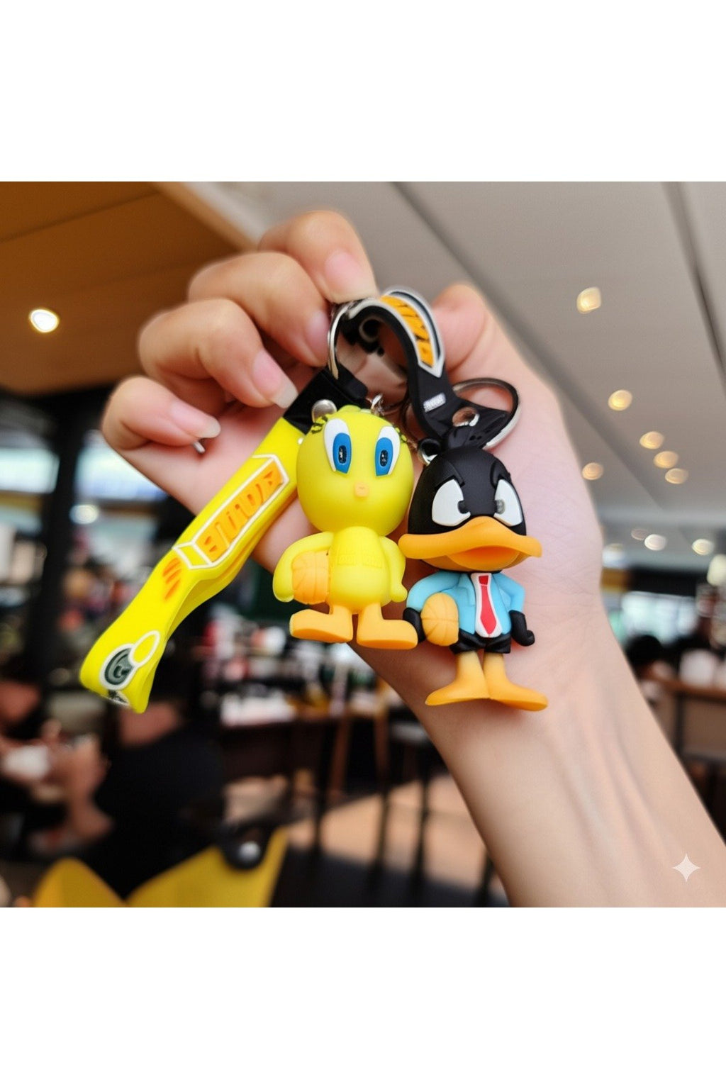 Tweety ve Daffy Duck 3D Renkli Sevimli Silikon Anahtarlık & Çanta Aksesuarı